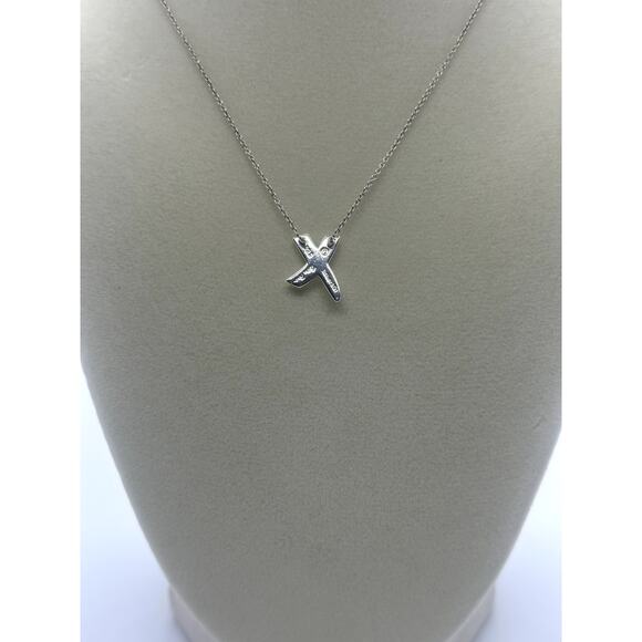 TIFFANY Paloma Picasso's Graffiti X pendant necklace EUC with Box & ribbon - Picture 5 of 9